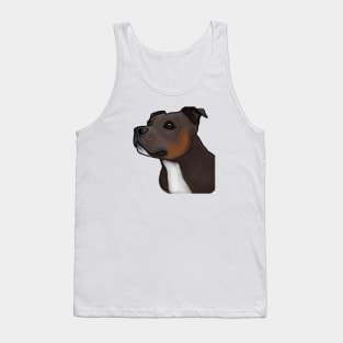 Cute Staffordshire Bull Terrier Drawing Tank Top